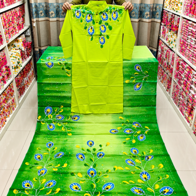 Attractive Hand-Painted Couple Set (Saree and Panjabi)